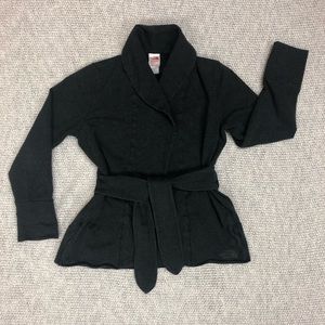The North Face Grey Belted Wrap Sweater Size Large